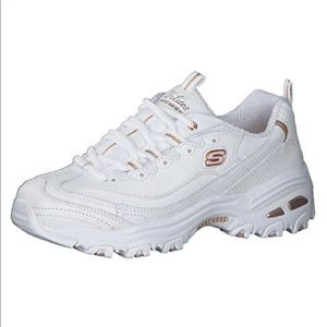 Skechers D’Lites Women's Women's Fresh Start Sneakers - White/Rose Gold
